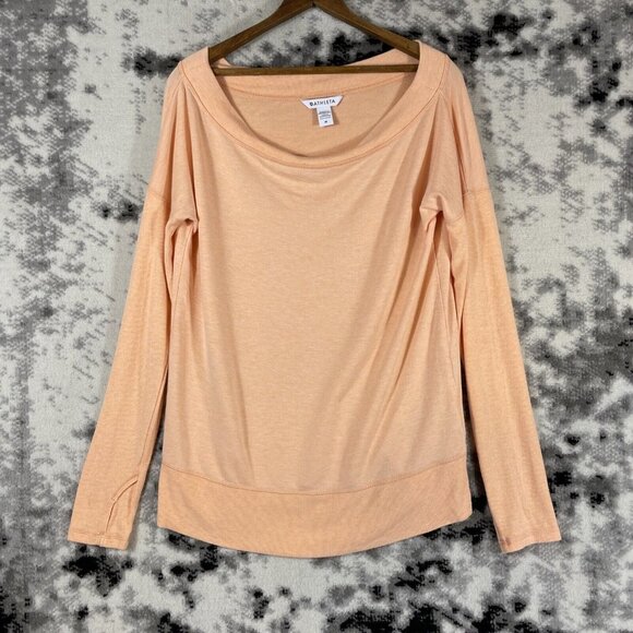 Athleta Studio Barre‎ Sweatshirt Womens Size Medium Sherbert Orange Lounge - Picture 1 of 13